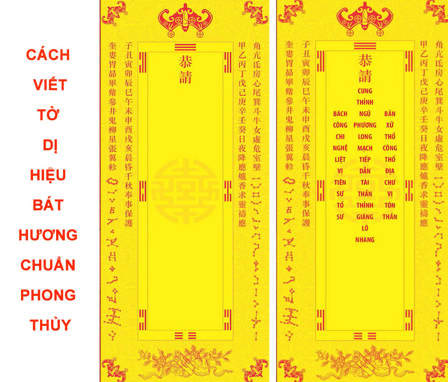 Tờ giấy ghi tên các vị thờ trong cốt thất bảo